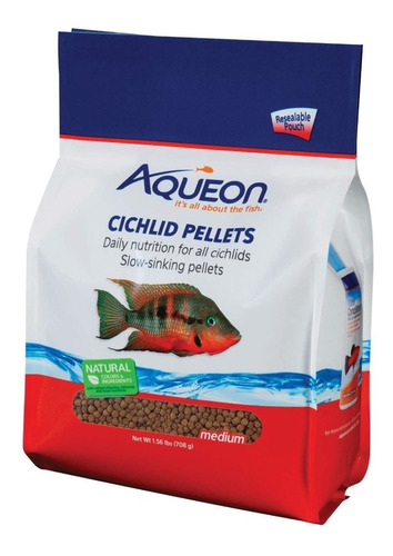 Alimento Peces Ciclidos Medium Pellets Aqueon 708 Grs