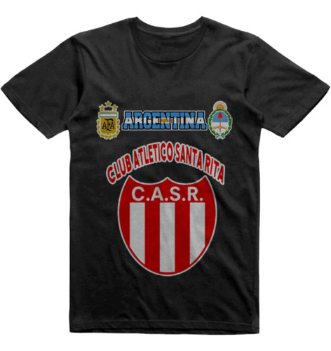 Remera Algodon Negra Club Santa Rita Esquina Corrientes