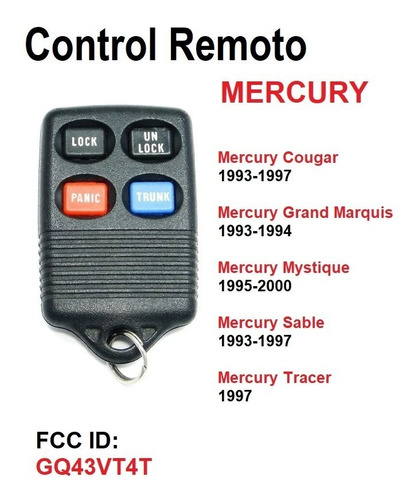 Control Remoto Mercury Cougar Gran Marquis Mystique 93-2000