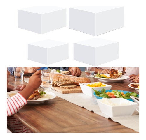 4x Acrílico Display Riser Caixa Comida Riser Branco M