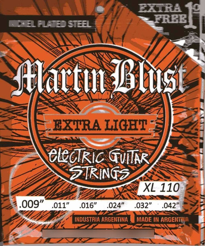 Encordado Cuerdas Martin Blust 009 Guitarra Electica +1° Cuo