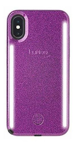 Funda Para Teléfono Duo, Purpurina Morada Oscura  Ilum...