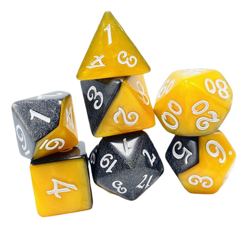 4 X 7 Piezas De Dados Poliédricos Dados De Juego Plata
