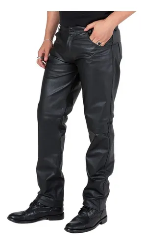 Calça de hotsell couro preta masculina