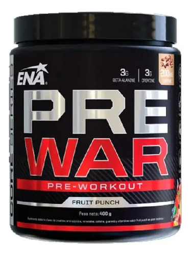 Pre War Ena Preentreno Oxido Nitrico Creatina Beta Alanina