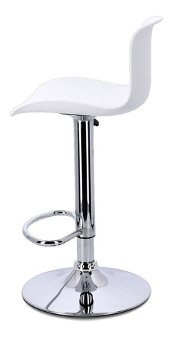 Banqueta Alta Barra Desayunador Taburete Respaldo - Rex Color Blanco