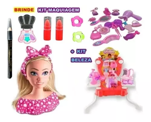 Boneca Com Busto Para Pentear E Maquiar + Maquiagem Brinde em Promoção na  Americanas