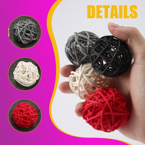 Ol Bolas De Ratán De 2 Pulgadas Decorativas Para Decoración