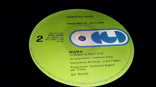 Umberto Tozzi Gloria Vinilo Maxi Italy 1982 Dificil