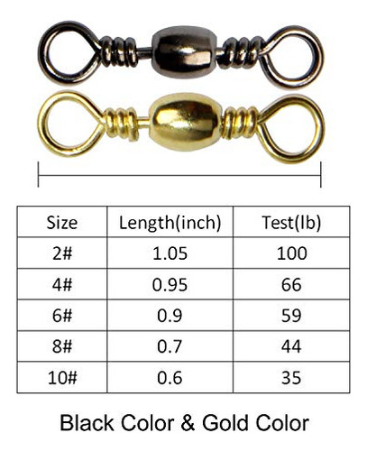 Swivels Pesca, 200pcs Rodamiento De Bolas Giratorias Con