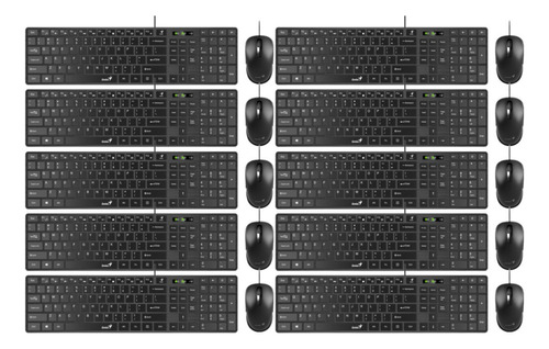 Pack X10 Combo Kit Teclado Mouse Usb Genius C126 Mayoristas