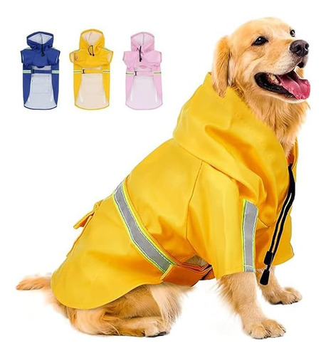 Impermeable Para Perros Con Capucha Con Rayas