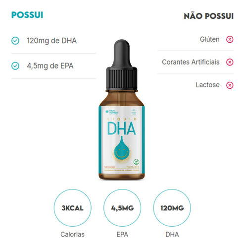 Kit 3x Liquid Dha Ômega 3 Multivitamínico Gotas True Source