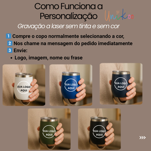 30 Copo Cuia Térmico Personalizado A Laser Logo/nome/brinde