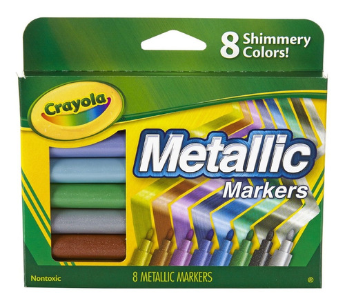 Marcadores Crayolas Metálicos X 8 Colores Surtidos Febo