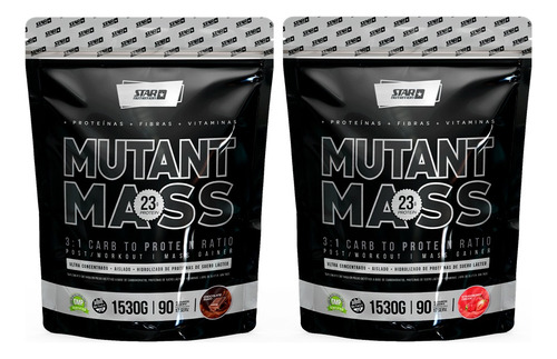 Mutant Mass 2 X 1,5k Ganador De Masa Muscular-star Nutrition Sabor Chocolate/frutilla