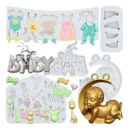 Lingzhi Moldes De Fondant Para Bebés Molde De Silicona Pies