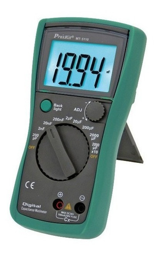 Imagen 2 de 4 de Tester Capacimetro Digital Lcd Proskit Hasta 20000µf Mt-5110