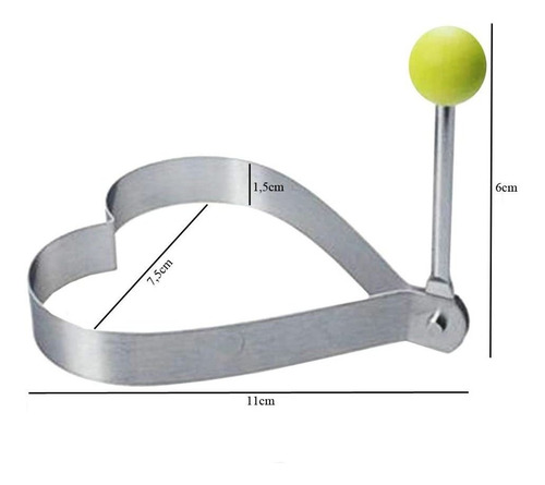 Imagem 7 de 8 de Forma De Coração De Inox Para Fritar Ovos Com Puxador Kehome