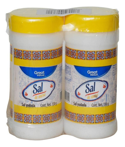 3 Pza Sal Great Value Yodada 2 Pzas De 130 G C/u