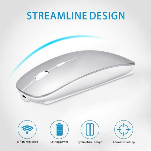Imagen 3 de 8 de Mouse Óptico Inalámbrico Bluetooth 2.4ghz Con Dpi Ajustable