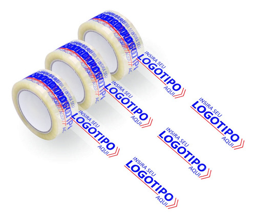 Fita Adesiva Personalizada Com Sua Logo 18 Rolos