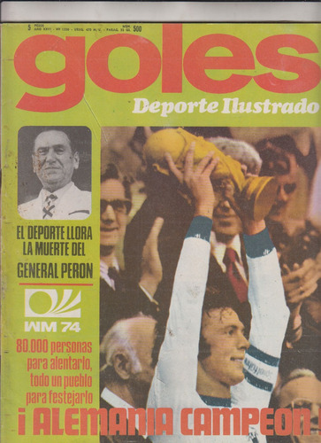 Mundial Futbol 1974 Beckenbauer Tapa Revista Goles Argentina