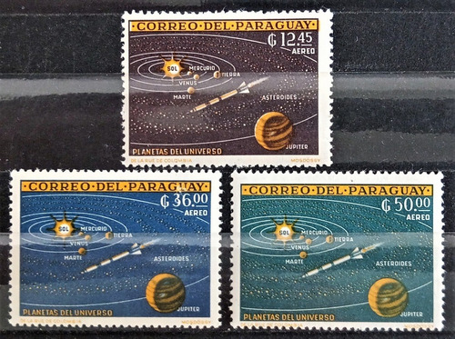 Paraguay Espacio, Serie Aérea Sc 733-5 Planet 62 Mint L16922