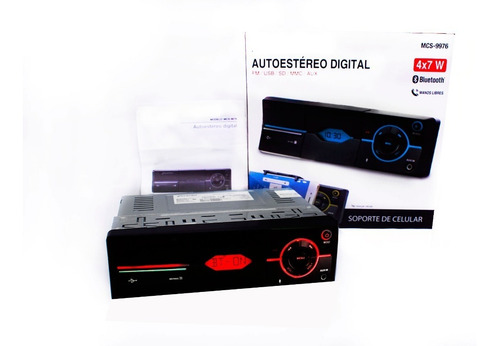 Autoestereo Digital Soporte Celular Bluetooth Manos Libres