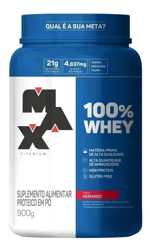 comprar Suplemento Max Titanium Proteínas sabor frutilla de 900g