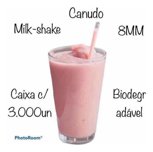 Canudo Milk-shake Biodegradável 8 Mm Caixa 3.000 Unidades