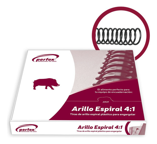 Perfex Arillo Espiral Color Negro Paso 4:1 (25mm) 30pzas