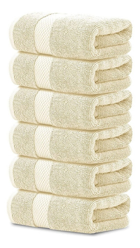 Set De Toallas De Baño De Algodón Egipcio X 6 Beige 