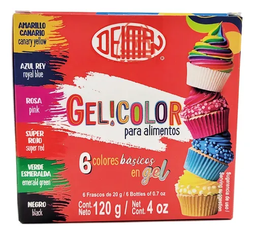 comprar Cajilla Colores Comestibles En Gel (6 Pzs De 20g C\u002Fu)