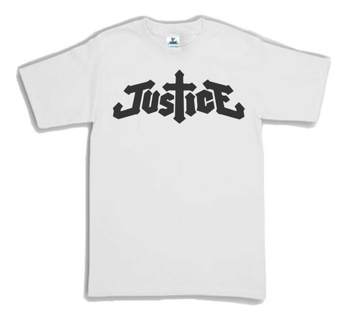 Playera Justice Logo Letras Electronica Hombre Mujer