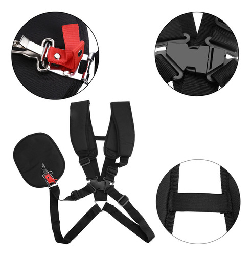 Cortador de grama de nylon com alça de ombro dupla Trimmer, cor preta