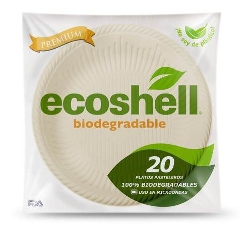 Plato Pastelero Desechable Biodegradable Ecoshell |caja|