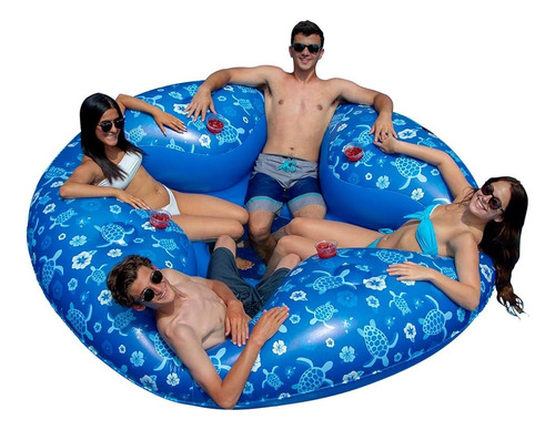 Swimline Tropical 4 Person Pool Lounger, Azul