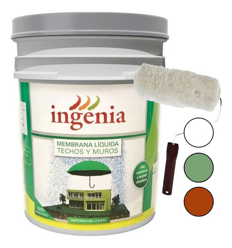 Membrana Liquida Pasta Impermeable 20 Kg Ingenia + Rodillo
