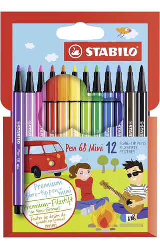 Stabilo 68 Mini Fineliner Pens, Juego 12, Multicolor