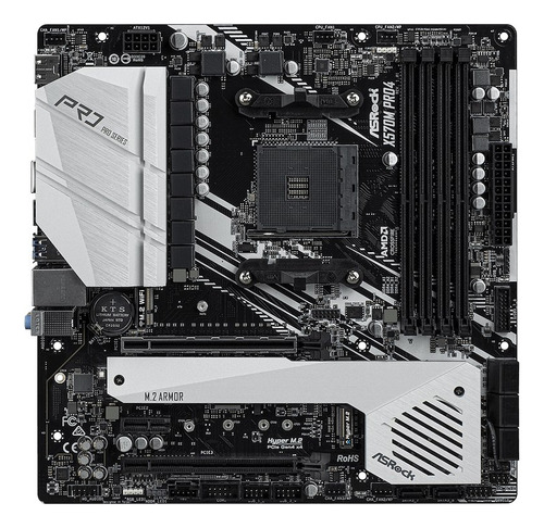Placa-mãe Asrock X570m Pro4 Am4 Black