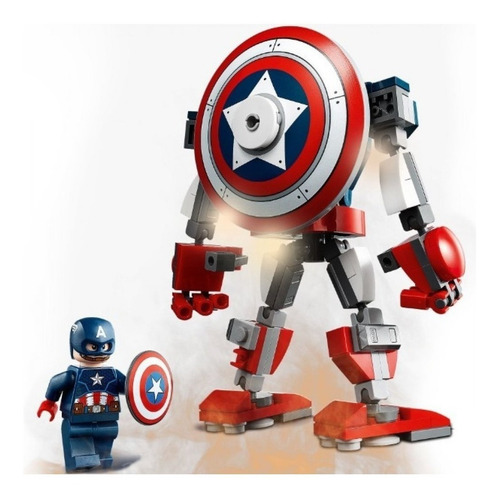 Imagen 4 de 4 de Bloques para armar Lego Marvel Captain America mech armor 121 piezas en caja