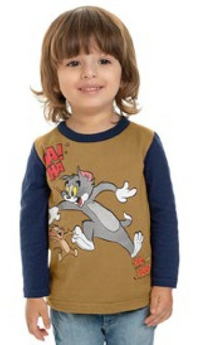 Camiseta Manga Longa Tom And Jerry Marlan T2200 - Tam. 1 2 3