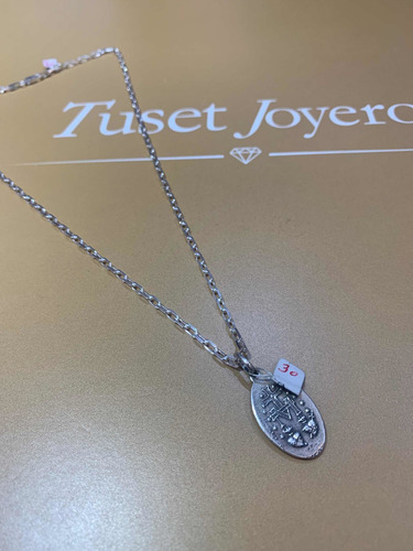 Conjunto Cadena Y Medalla Virgen Milagrosa Plata 925. Tuset