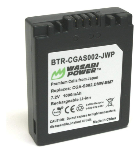 Wasabi Power Batería Para Panasonic Cga-s002, Cga-s002a, C.