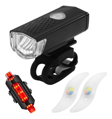 Faro Delantero Led Mtb Recargable Por Usb, Rueda De Biciclet