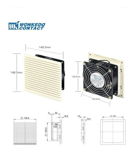 Ventilador Extractor Axial C/filtro 230v 3322-230 Wonkedo