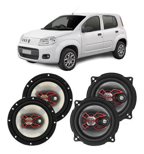 Kit Alto Falante Fiat Uno 2011 A 2014 Bravox 200w 4 Portas