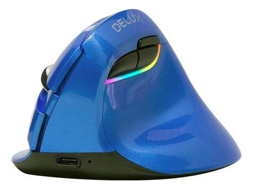 Ratón Delux, Iluminación Rgb/6 Botones, Azul