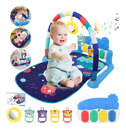 Cuterabit Tapete de gimnasio para bebés, centro de actividades de gimnasio para bebés, piano para patear y jugar con música y luz, juguetes para bebés recién nacidos, niños y niñas de Cuterabit Tapete de gimnasio para bebés, centro de actividades de gimnasio para bebés, piano para patear y jugar con música y luz, juguetes para bebés recién nacidos, niños y niñas de